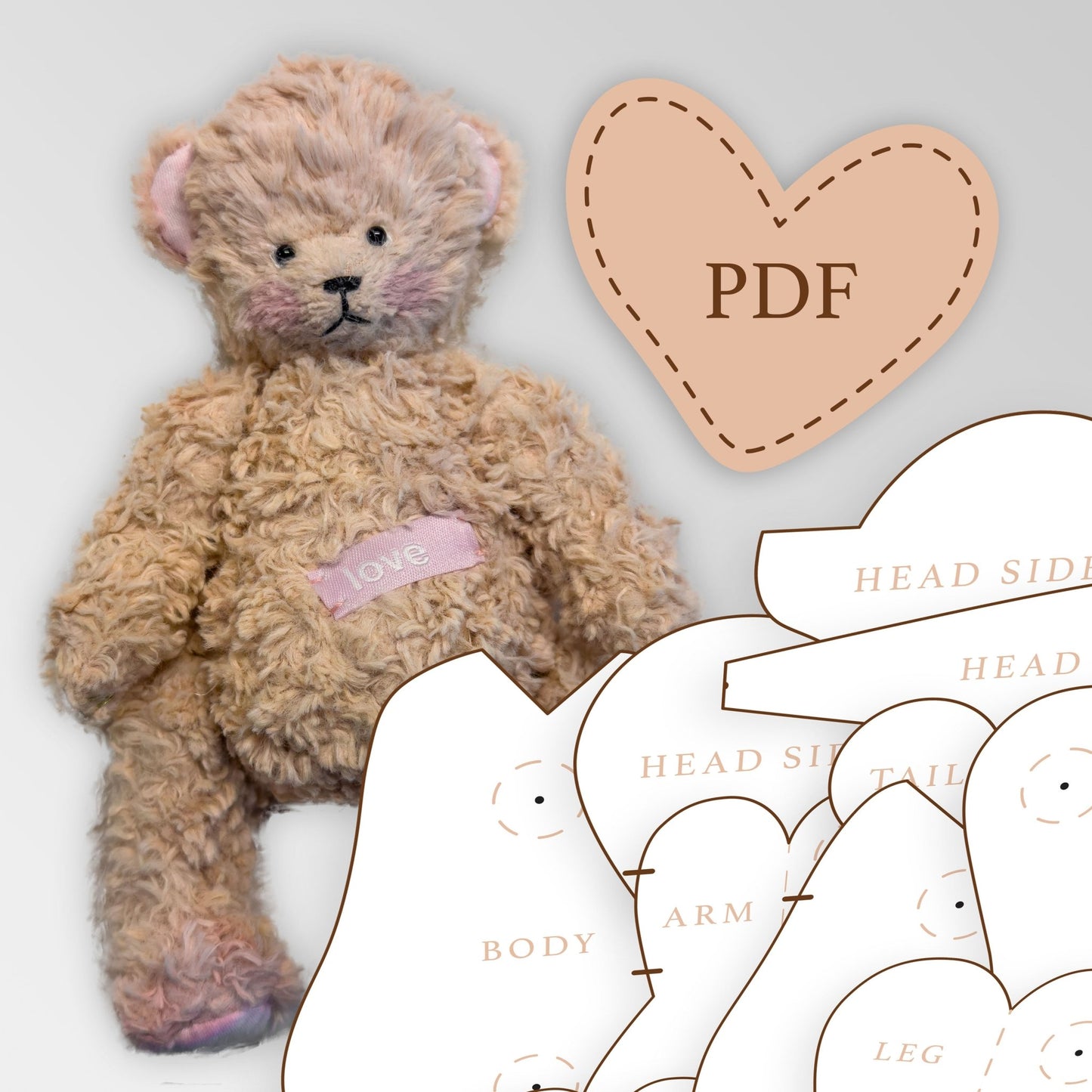 DIY Cookie Bear - Sewing Pattern (PDF download) - Anna's Bearnest - Pattern - Anna's Bearnest