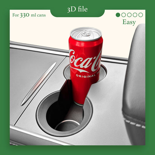 Cup holder insert 330ml cans - Tesla Model 3 / Y